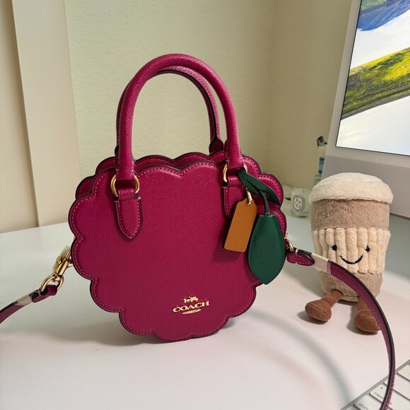 NWT！COACH Raspberry Crossbody Bag COACH CR252 - Picture 1 of 8